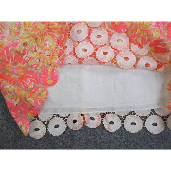 Lilly Pulitzer Dress Womens 4 Multicolor Floral Strapless Lace Fit & Flare Short - Picture 8 of 15